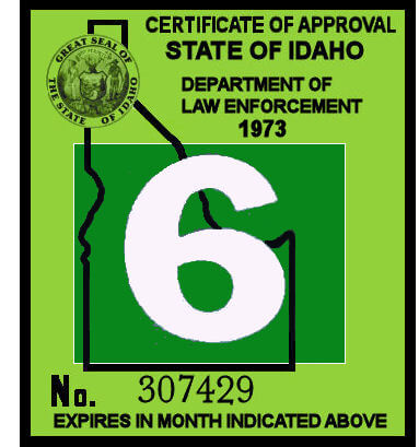 (image for) 1972-73 Idaho Inspection Sticker